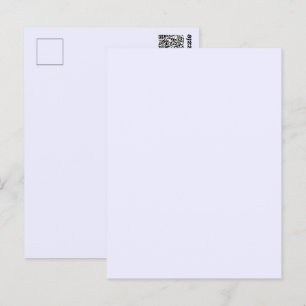 Cartão Postal Rosa Lavanda Suave Cor Sólida Pastel Branco Pálido