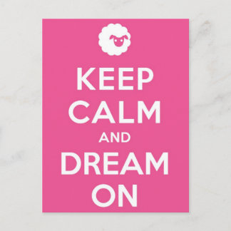 Cartão Postal Rosa Mantém Calma E Sonha