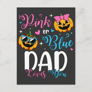 Cartão Postal Rosa ou Azul Papai Ama Você Pumpkin Bebê