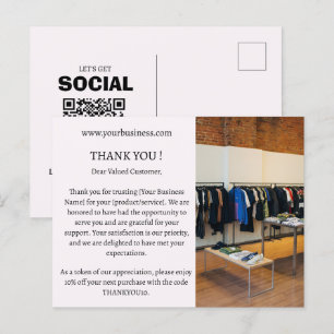 Cartão Postal Rosa Pastel Minimalista Orçamento Empresarial Agra