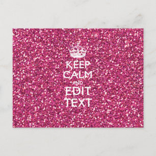 Cartão Postal Rosa personalizado mantenha calma decor