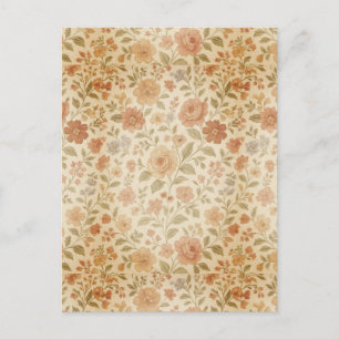 Cartão Postal Rosa Pêssego Vintage