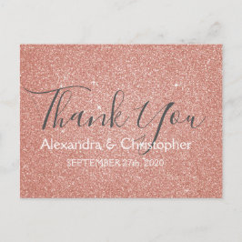 Cartão Postal Rosa rosa rosa Dourada Brilhante e Brilhante Obrig