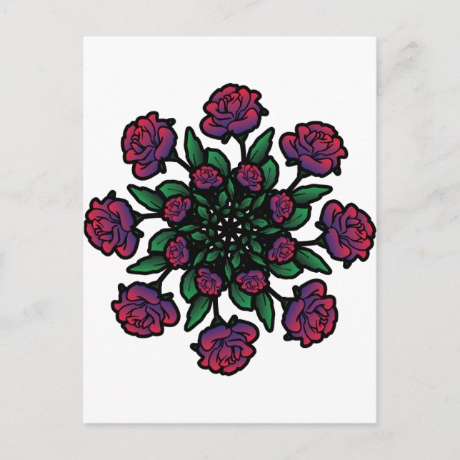 Cartão Postal Rosa Spiral (Frente)