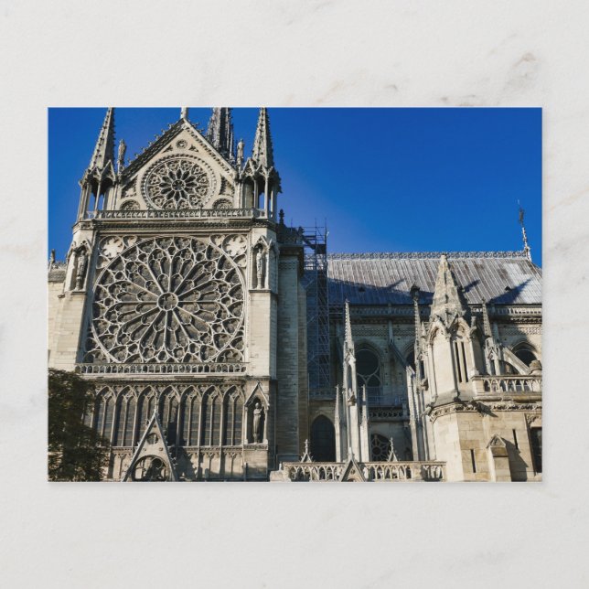Cartão Postal Rosa Sul da Janela Fora de Notre Dame De Paris (Frente)