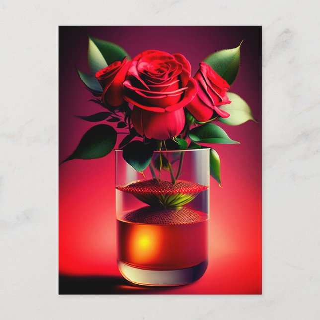 Cartão Postal Rosa vermelha (Frente)