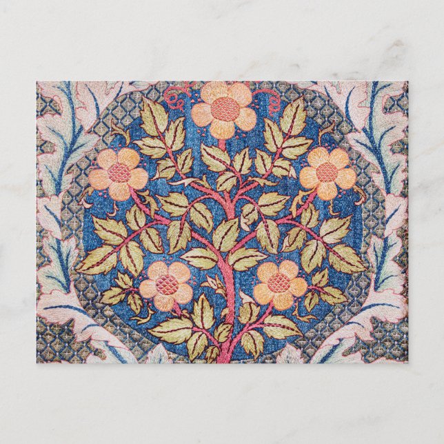 Cartão Postal Rosa Wreath, William Morris (Frente)