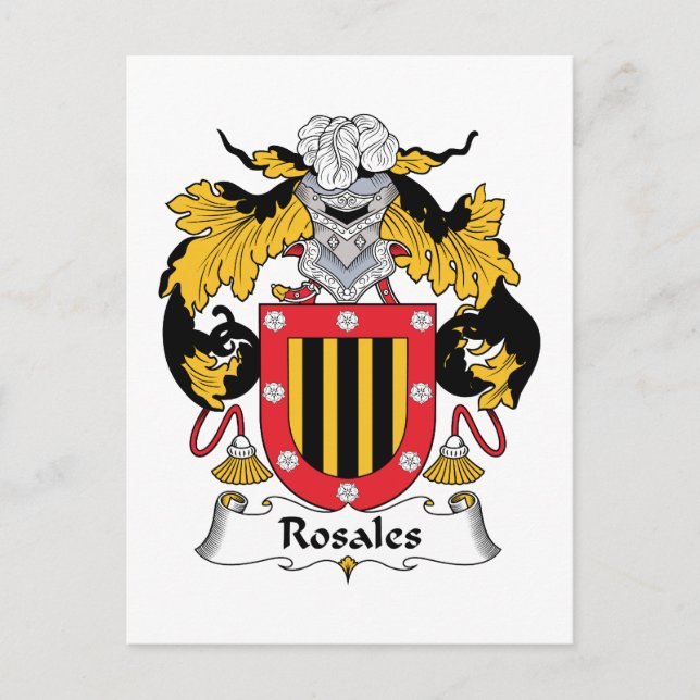 Cartão Postal Rosales Family Crest (Frente)