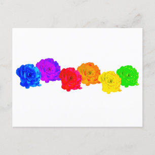 Cartão Postal Rosas Arco-íris