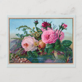 Cartão Postal Rosas bonitos ao longo da saudação da água