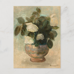 Cartão Postal Rosas Brancas Tadeusz Makowski