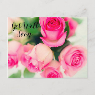 Cartão Postal Rosas Cor-de-Rosa