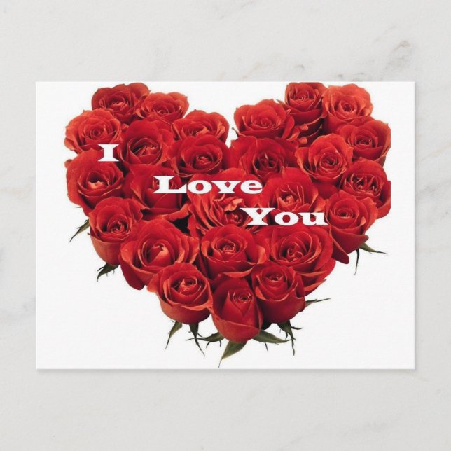 Cartão Postal rosas de amor. (Frente)