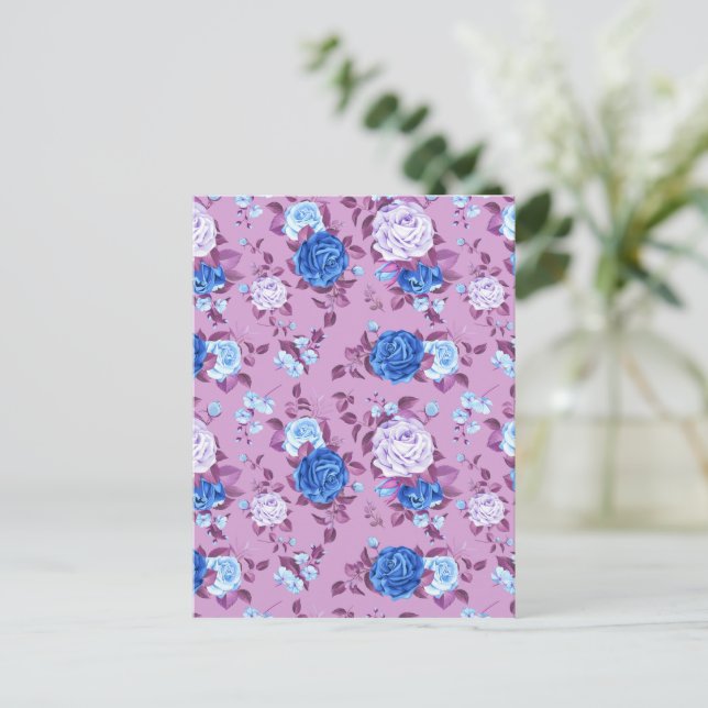 Cartão Postal Rosas de aquarela 18 (Em pé/Frente)