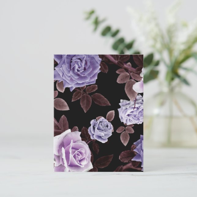 Cartão Postal Rosas de aquarela 21 (Em pé/Frente)
