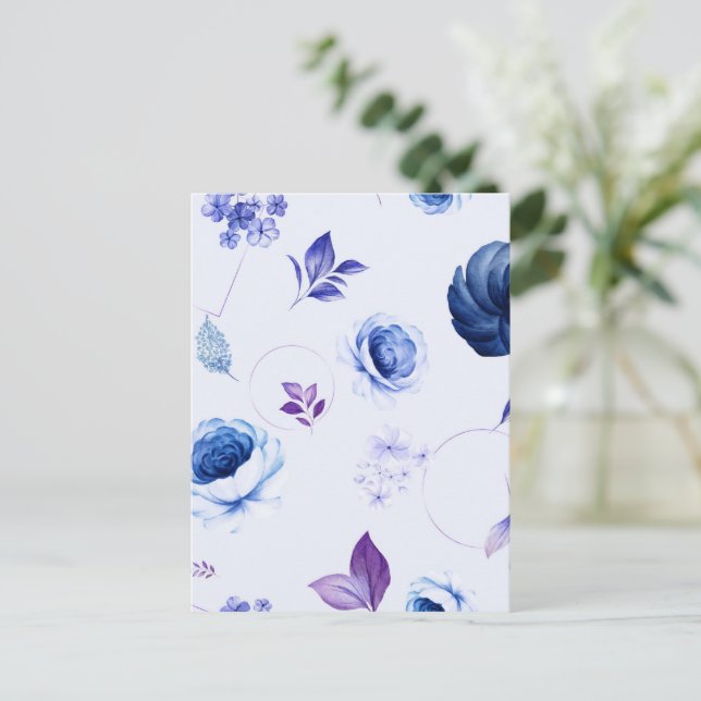 Cartão Postal Rosas de aquarela 31 (Em pé/Frente)