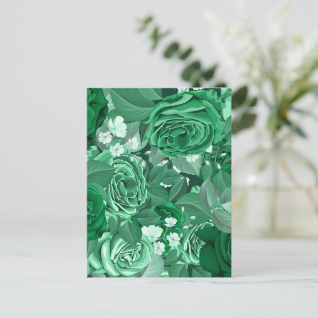 Cartão Postal Rosas de aquarela 36 (Em pé/Frente)