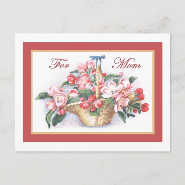 Cartão Postal Rosas de Dia de as mães felizes (Frente)