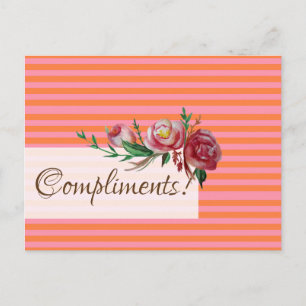 Cartão Postal Rosas de faixas de placas de saudação personalizad