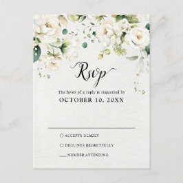 Cartão Postal Rosas de Ivory Nata Botânica RSVP