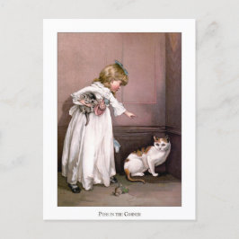 Cartão Postal Rosas de Natal: Gato no Canto