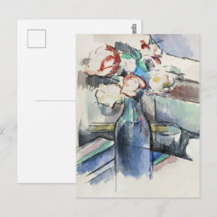 Cartão Postal Rosas de Paul Cézanne em uma Garrafa (PERSONALIZAR