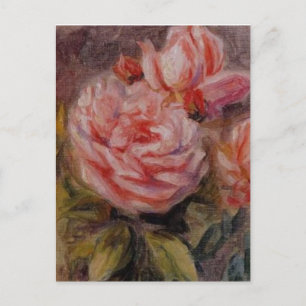 Cartão Postal Rosas de Renoir em uma vida estática de Vase