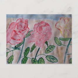 Cartão Postal Rosas de Verão abstrato