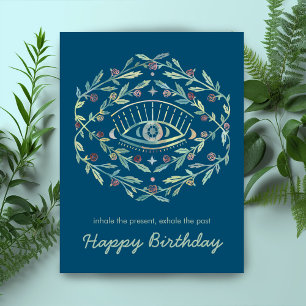 Cartão Postal Rosas do Olho Místico Inspirational Feliz Aniversá