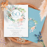 Cartão Postal rosas do Partido Surpresa do 60º Aniversário Garla<br><div class="desc">Apresentando uma delicada granja floral de aquarela, este convite de 60 anos de casamento para a festa de surpresa botânica chic pode ser personalizado com suas informações especiais de aniversário de diamantes. O reverso apresenta uma garland floral correspondente que enquadra as datas de aniversário em um texto branco elegante sobre...</div>