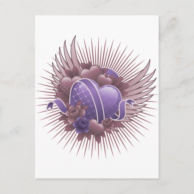 Cartão Postal Rosas e Asas (Frente)