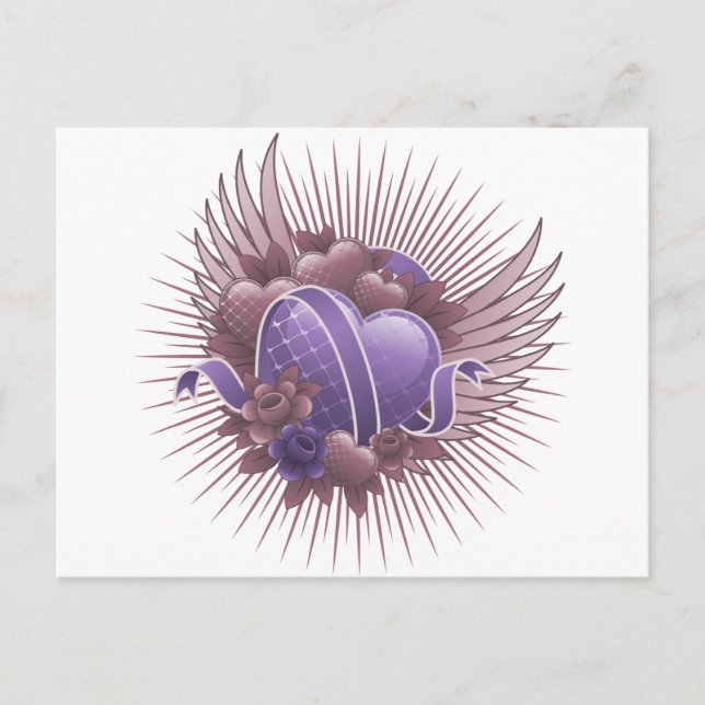 Cartão Postal Rosas e Asas (Frente)