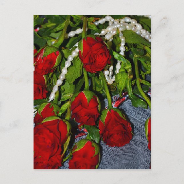 Cartão Postal Rosas e pérolas (Frente)