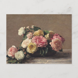 Cartão Postal Rosas em um Prato, 1882