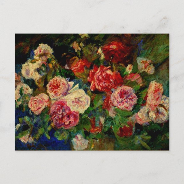 Cartão Postal Rosas, famoso quadro de Renoir, (Frente)
