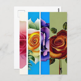 Cartão Postal Rosas, flores, Posto