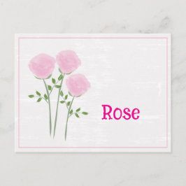 Cartão Postal Rosas Lindas arte em aquarela Mês de nascimento Ju
