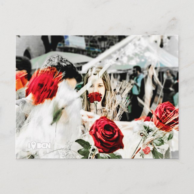 Cartão Postal Rosas para você no dia da Rua. (Frente)