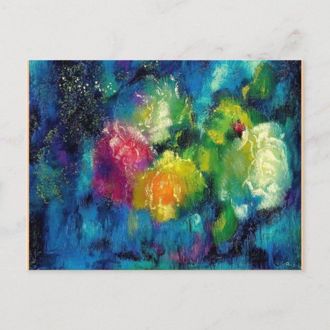 Cartão Postal Rosas, pintura de arte de 1929 (Frente)