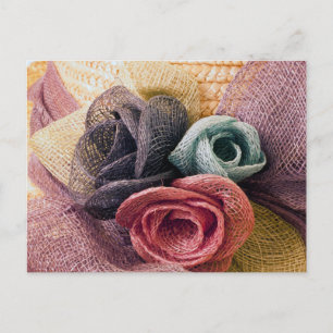 Cartão Postal Rosas Raffia