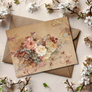 Cartão Postal Rosas rosa e amarelas - Franz Bischoff