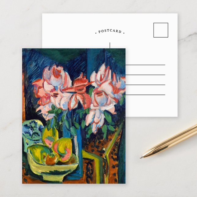 Cartão Postal Rosas Rosa | Ernst Ludwig Kirchner (Criador carregado)