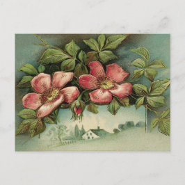 Cartão Postal Rosas selvagens do vintage