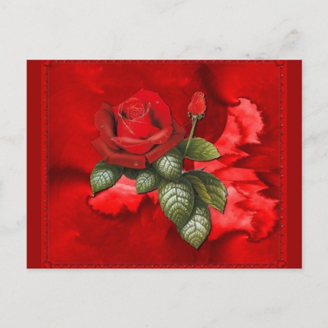 Cartão Postal Rosas vermelhas (Frente)