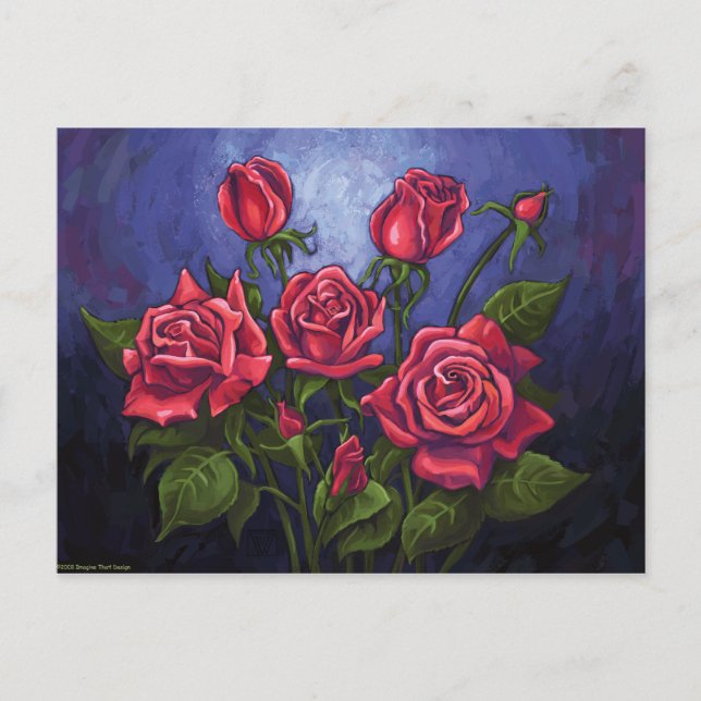 Cartão Postal Rosas vermelhas (Frente)