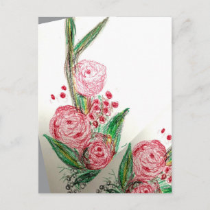 Cartão Postal Rosas Vermelhas Assimétricas