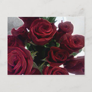 CARTÃO POSTAL ROSAS VERMELHAS LINDAS