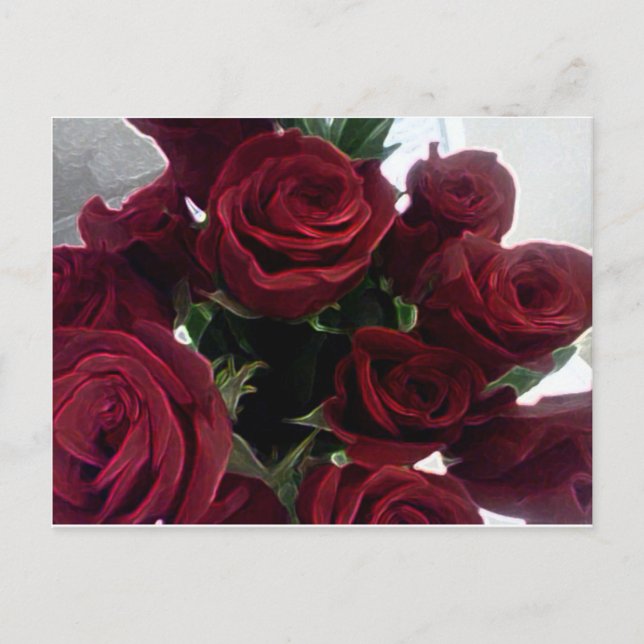 CARTÃO POSTAL ROSAS VERMELHAS LINDAS (Frente)