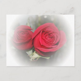 Cartão Postal Rosas vermelhas românticas