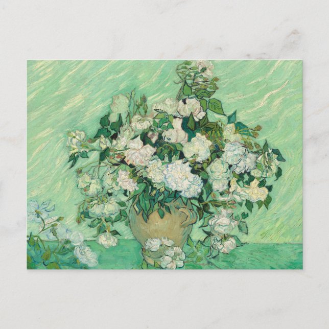 Cartão Postal Rosas Vincent van Gogh Impressionista (Frente)